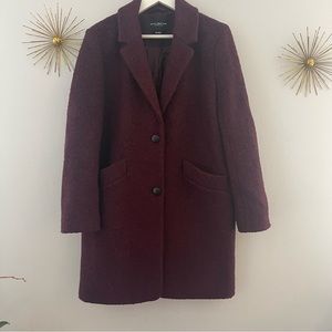 Marc New York Burgundy Wool Coat